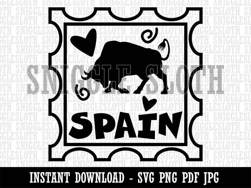 Spain Passport Travel Clipart Digital Download SVG PNG JPG PDF Cut Files