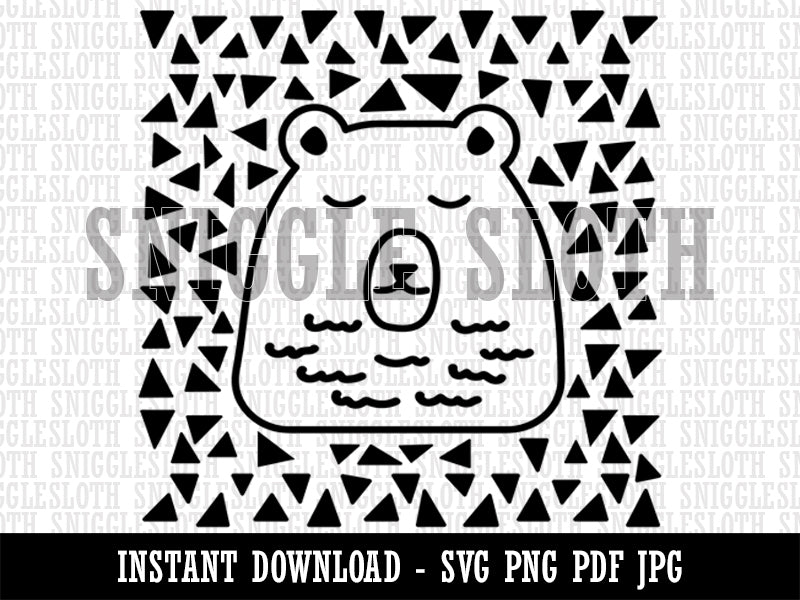 Bear Sleeping Doodle  Clipart Digital Download SVG PNG JPG PDF Cut Files