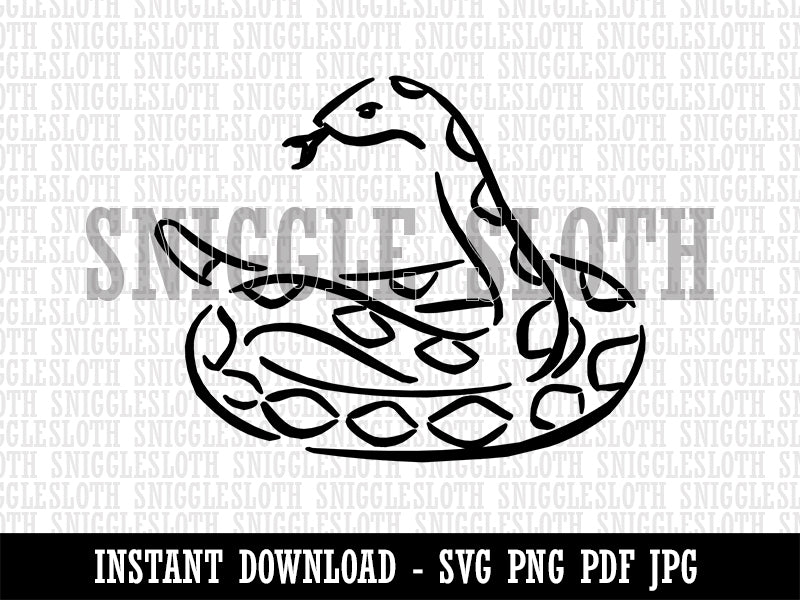 Coiled Snake Forked Tongue Clipart Digital Download SVG PNG JPG PDF Cu – Sniggle  Sloth