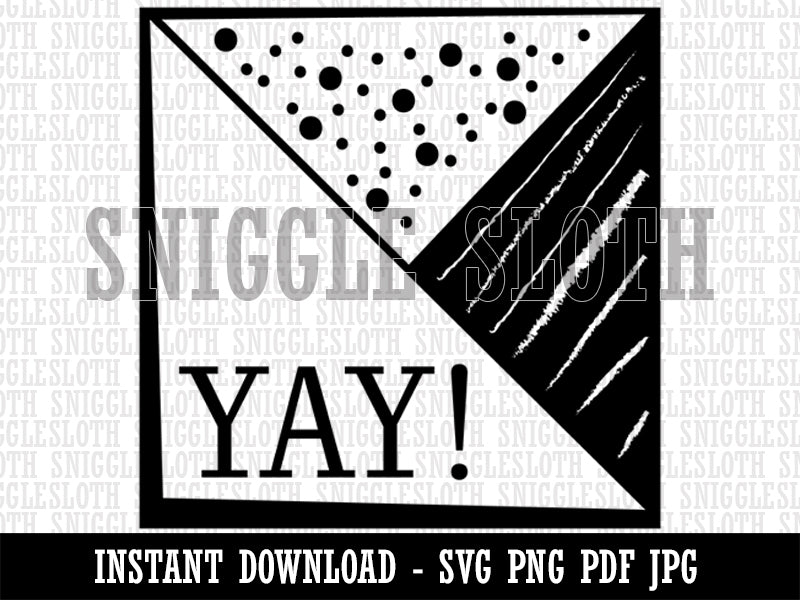 Yay Triangles Fun Text Clipart Digital Download SVG PNG JPG PDF Cut Files