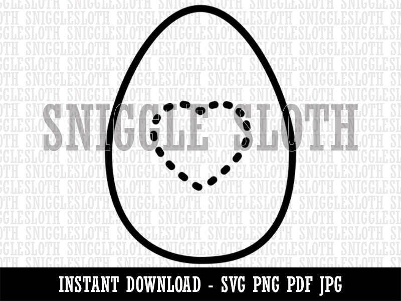 Dotted Heart in Egg Clipart Digital Download SVG PNG JPG PDF Cut Files