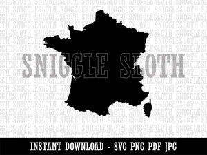 France Country Solid Clipart Digital Download SVG PNG JPG PDF Cut Files