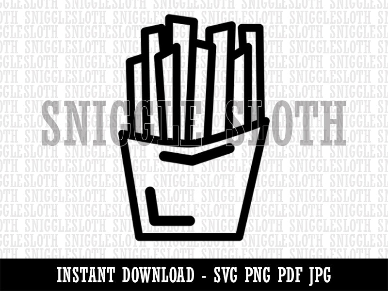 French Fries Snack Doodle Clipart Digital Download SVG PNG JPG PDF Cut Files
