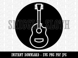 Guitar in Circle Music Clipart Digital Download SVG PNG JPG PDF Cut Files