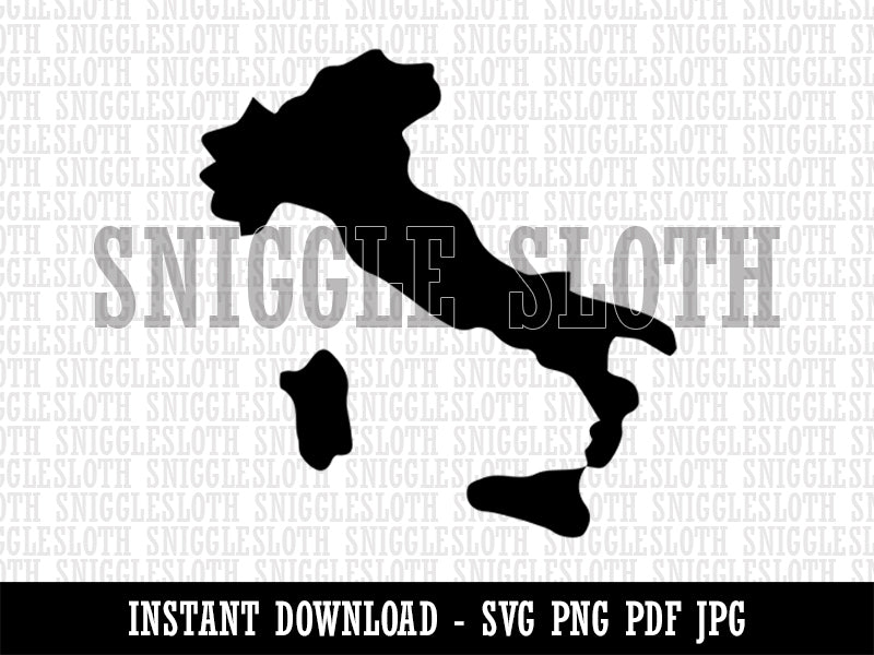 Italy Country Solid Clipart Digital Download SVG PNG JPG PDF Cut Files