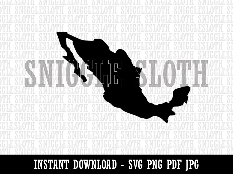 Mexico Country Solid Clipart Digital Download SVG PNG JPG PDF Cut Files