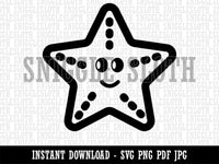 Starfish Doodle Clipart Digital Download SVG PNG JPG PDF Cut Files