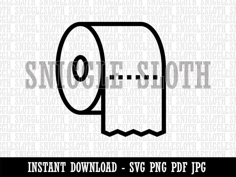 Toilet Paper Roll Icon Clipart Digital Download SVG PNG JPG PDF Cut Files