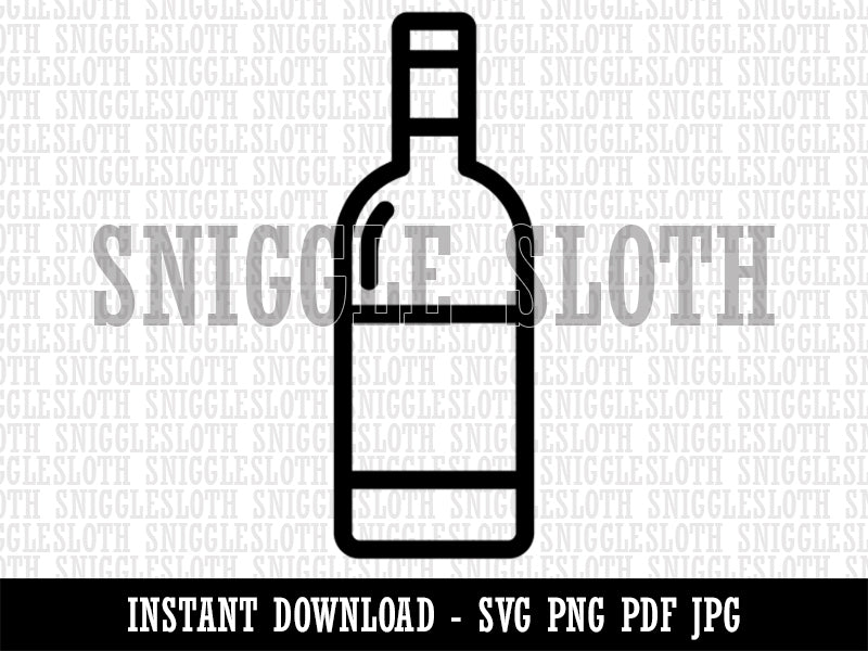 Wine Bottle Icon Clipart Digital Download SVG PNG JPG PDF Cut Files