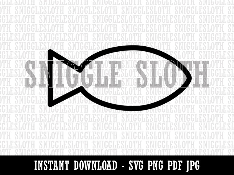 Fish Outline Clipart Digital Download SVG PNG JPG PDF Cut Files