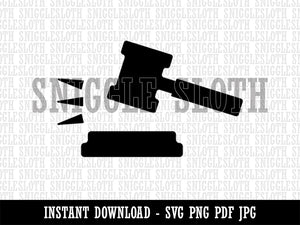 Gavel Judge Lawyer Icon Clipart Digital Download SVG PNG JPG PDF Cut Files