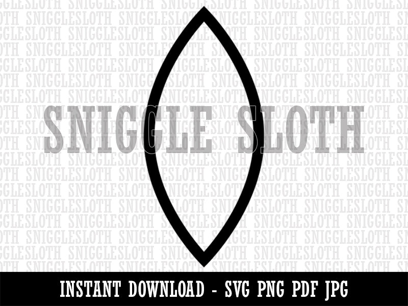 Leaf Simple Outline Clipart Digital Download SVG PNG JPG PDF Cut Files