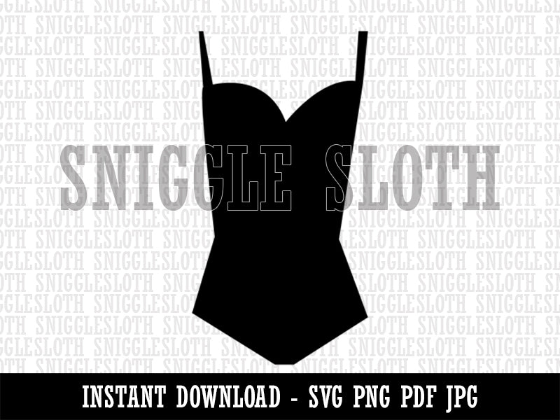 One Piece Swimming Bathing Suit Clipart Digital Download SVG PNG JPG PDF Cut Files