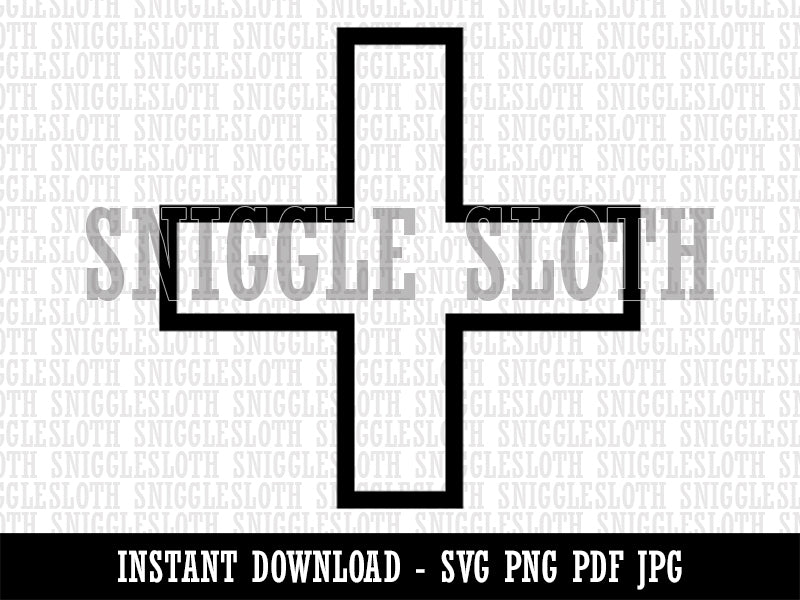 Plus Sign Outline Clipart Digital Download SVG PNG JPG PDF Cut Files