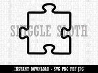 Puzzle Piece Outline Clipart Digital Download SVG PNG JPG PDF Cut Files
