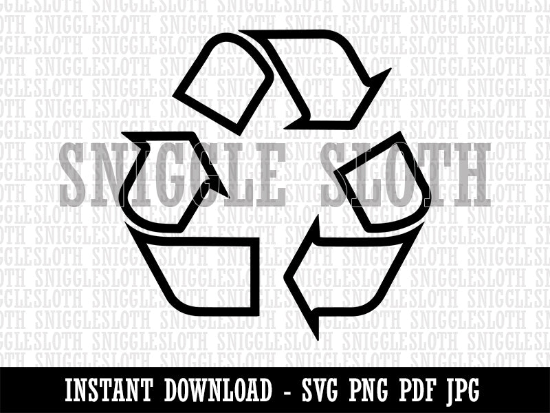 Recycle Symbol Outline Clipart Digital Download SVG PNG JPG PDF Cut Files
