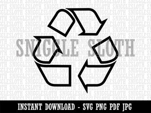 Recycle Symbol Outline Clipart Digital Download SVG PNG JPG PDF Cut Files