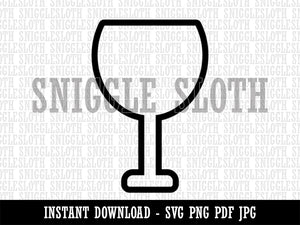 Wine Glass Outline Clipart Digital Download SVG PNG JPG PDF Cut Files