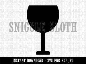 Wine Glass Solid Clipart Digital Download SVG PNG JPG PDF Cut Files