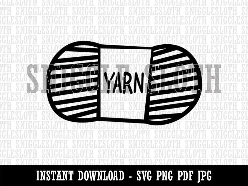 Yarn Knitting Crochet Skein Doodle Clipart Digital Download SVG PNG JPG PDF Cut Files