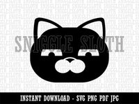 Round Cat Face Skeptical Clipart Digital Download SVG PNG JPG PDF Cut Files