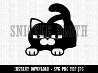 Round Cat Stretching Clipart Digital Download SVG PNG JPG PDF Cut Files