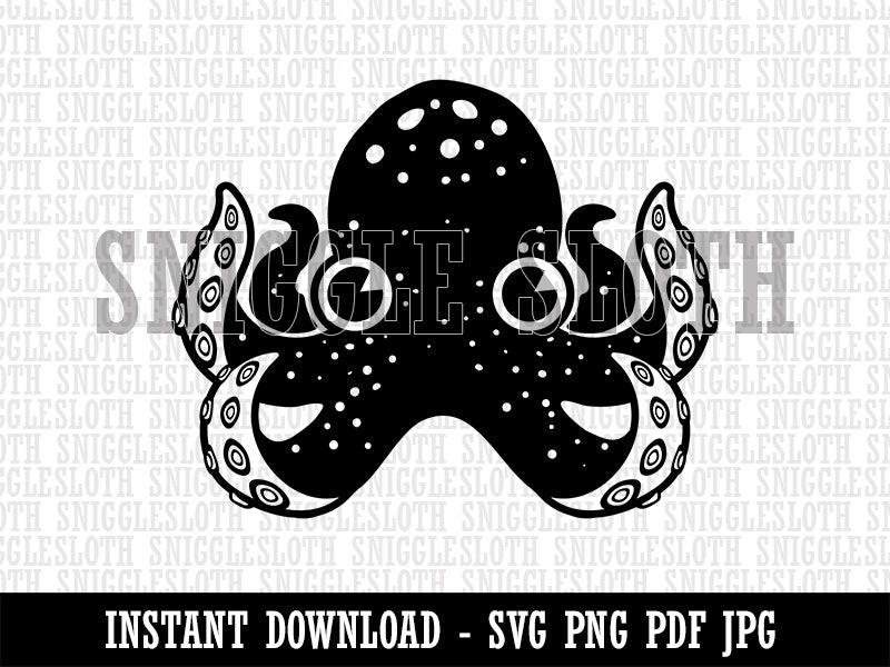 Adorable Octopus Clipart Digital Download SVG PNG JPG PDF Cut Files