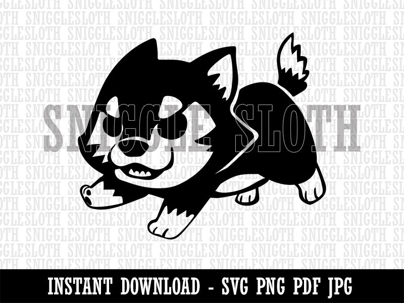 Cute Wolf Puppy Clipart Digital Download SVG PNG JPG PDF Cut Files