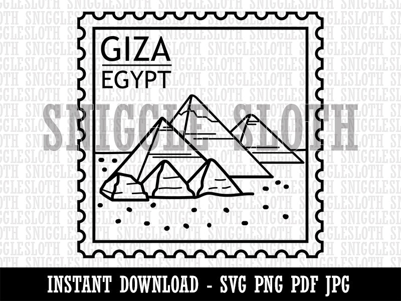 Pyramids of Giza Egypt Destination Travel Clipart Digital Download SVG PNG JPG PDF Cut Files