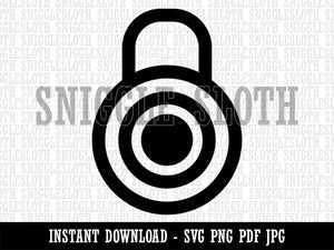 Combination Lock Doodle Clipart Digital Download SVG PNG JPG PDF Cut Files