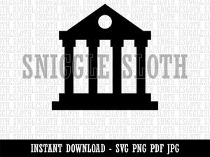 Courthouse Justice Legal Lawyer Judge Icon Clipart Digital Download SVG PNG JPG PDF Cut Files
