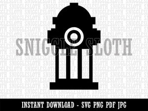 Fire Hydrant Icon Clipart Digital Download SVG PNG JPG PDF Cut Files