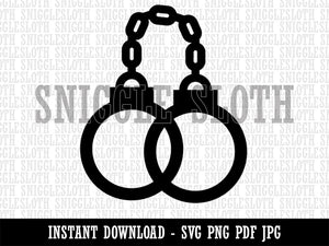Handcuffs Police Law Enforcement Clipart Digital Download SVG PNG JPG PDF Cut Files