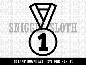 Sport Team Medal First Place Clipart Digital Download SVG PNG JPG PDF Cut Files