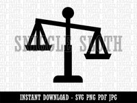 Tipping Scales of Justice Legal Lawyer Icon Clipart Digital Download SVG PNG JPG PDF Cut Files