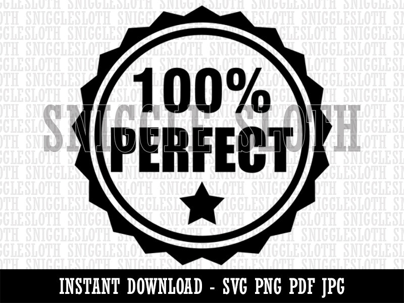 100 Percent Perfect Teacher Clipart Digital Download SVG PNG JPG PDF Cut Files