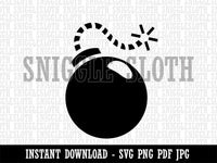 Cartoon Bomb with Fuse Clipart Digital Download SVG PNG JPG PDF Cut Files