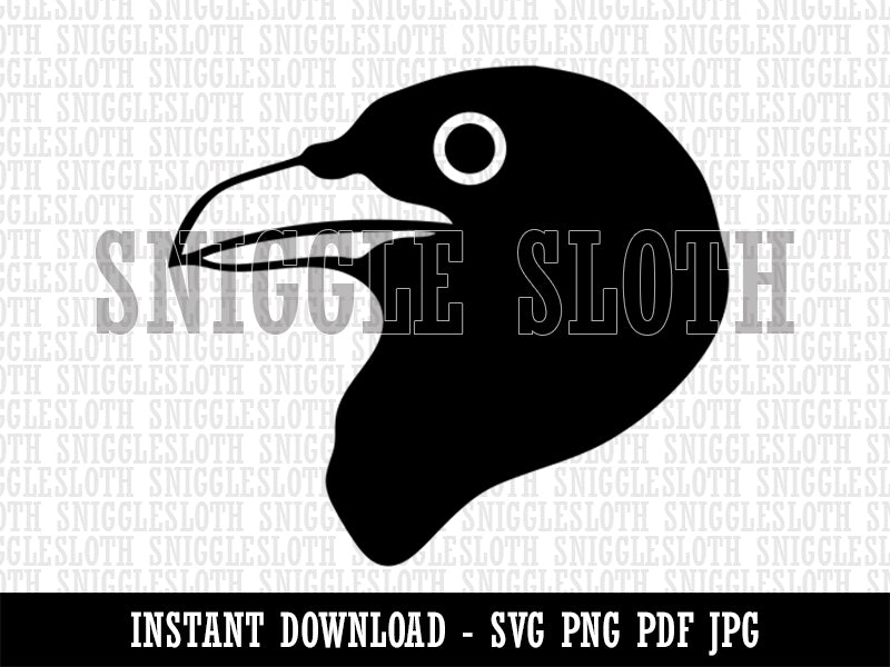 Clever Raven Head Clipart Digital Download SVG PNG JPG PDF Cut Files