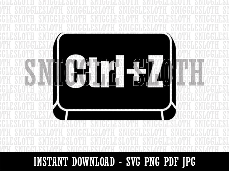 Ctrl Z Undo Button Clipart Digital Download SVG PNG JPG PDF Cut Files