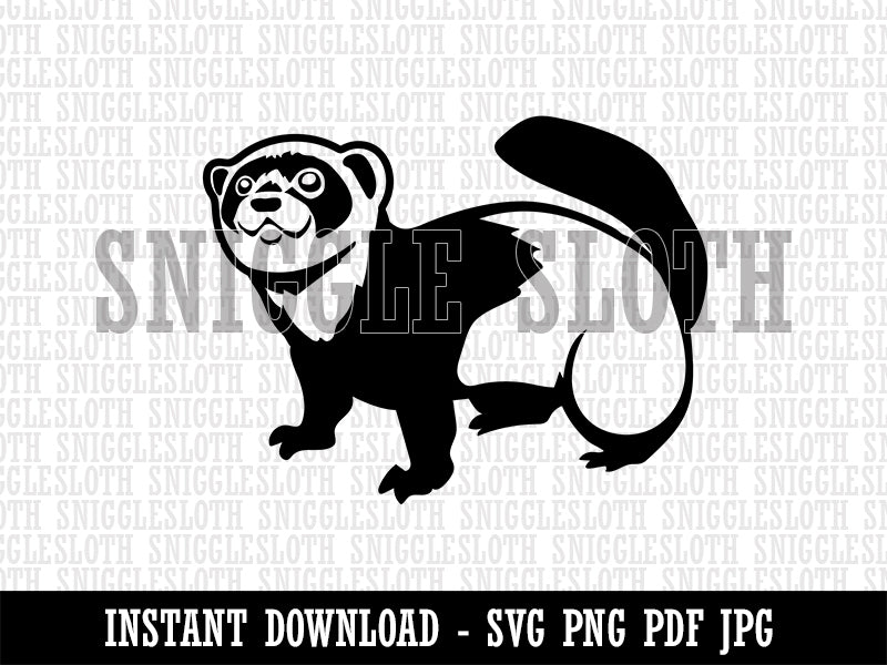 Friendly Ferret Clipart Digital Download SVG PNG JPG PDF Cut Files