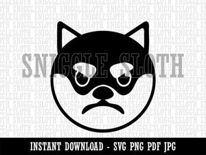 Husky Dog Face Mad Clipart Digital Download SVG PNG JPG PDF Cut Files