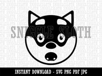 Husky Dog Face Shocked Clipart Digital Download SVG PNG JPG PDF Cut Files