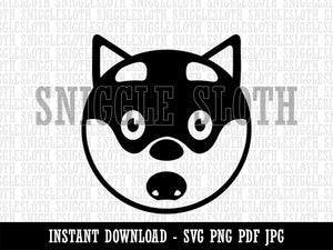 Husky Dog Face Shocked Clipart Digital Download SVG PNG JPG PDF Cut Files