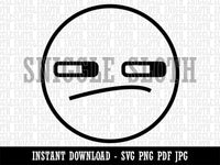 Kawaii Cute Face Suspicious Clipart Digital Download SVG PNG JPG PDF Cut Files