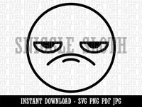 Kawaii Cute Grumpy Meh Face Clipart Digital Download SVG PNG JPG PDF Cut Files