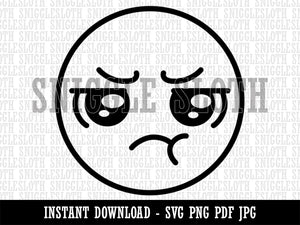 Kawaii Cute Pout Pouting Face Clipart Digital Download SVG PNG JPG PDF Cut Files