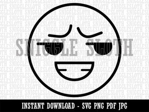 Kawaii Cute Smug Smirk Smile Face Clipart Digital Download SVG PNG JPG PDF Cut Files