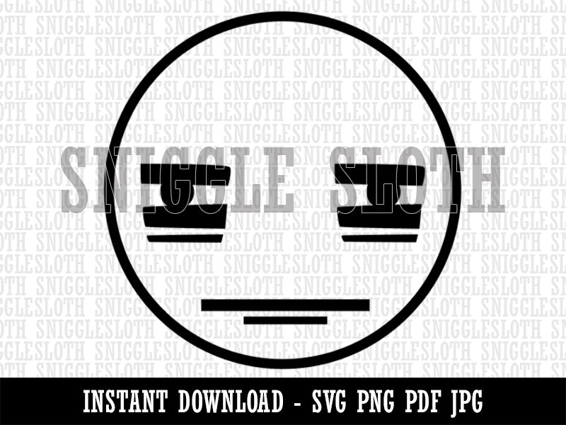 Kawaii Cute Tired Baggy Eyes Face Clipart Digital Download SVG PNG JPG PDF Cut Files