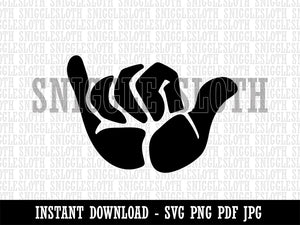 Shaka Hang Loose Surfer Sign Clipart Digital Download SVG PNG JPG PDF Cut Files