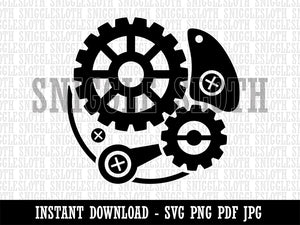 Steampunk Clockwork Watch Gears Clipart Digital Download SVG PNG JPG PDF Cut Files